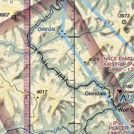 FAA VFR chart of Benson Gulch, OR