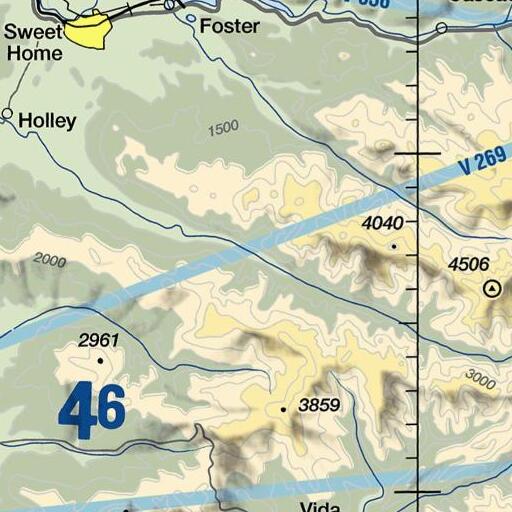 FAA VFR chart of Blue Creek, OR