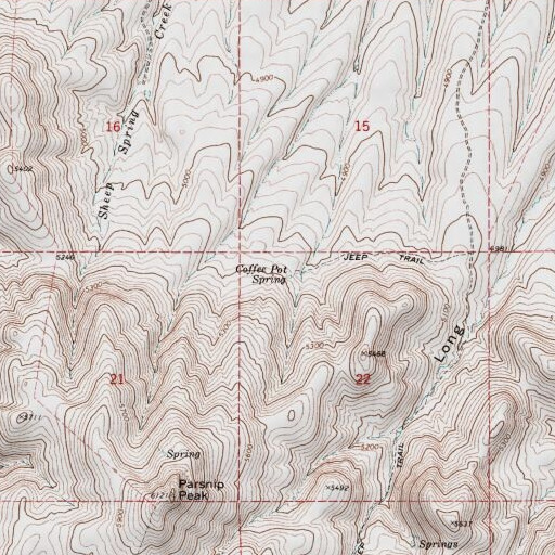 USGS 24K topo map of Coffee Pot Spring, OR