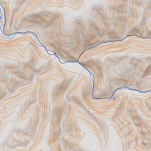 OpenTopoMap map of Coffin Canyon, OR