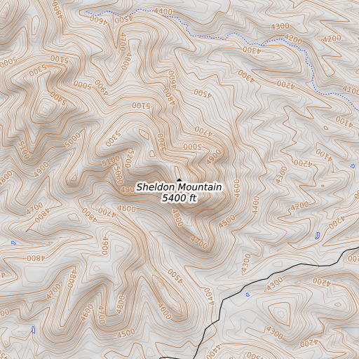 OpenTopoMap map of Sheldon Mountain, AZ