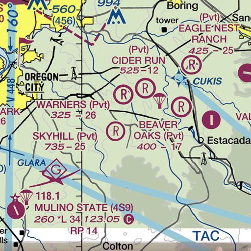 FAA VFR chart of Four Corners, OR