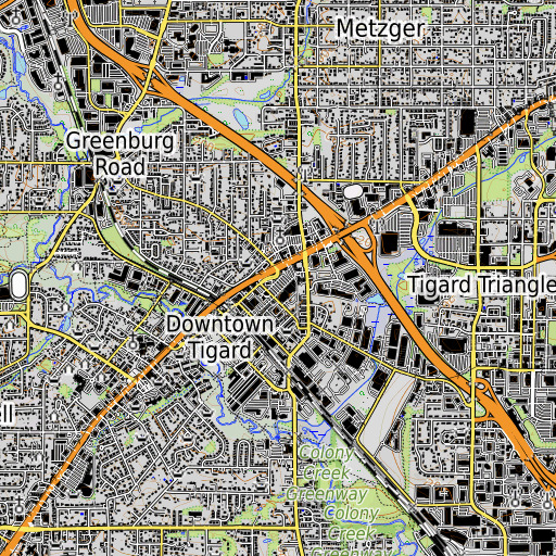 OpenTopoMap map of Fowler Junior High School (historical), OR