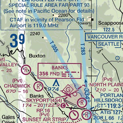 FAA VFR chart of Grebe Creek, OR