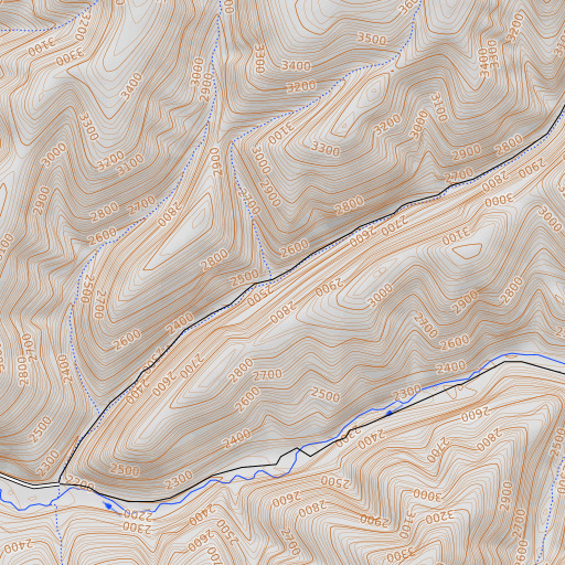 OpenTopoMap map of Green Spring Draw, OR
