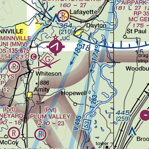 FAA VFR chart of Holdridge Creek, OR