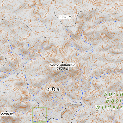 OpenTopoMap map of Horse Mountain, OR