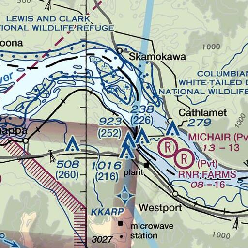 FAA VFR chart of Hunt Creek, OR