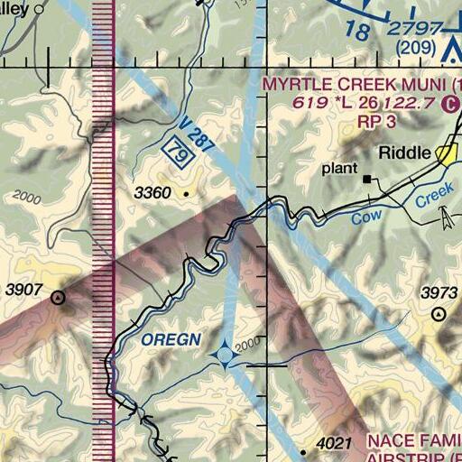 FAA VFR chart of Iron Mountain Creek, OR