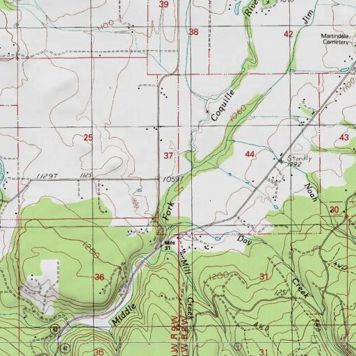 USGS 24K topo map of Jim Belieu Creek, OR