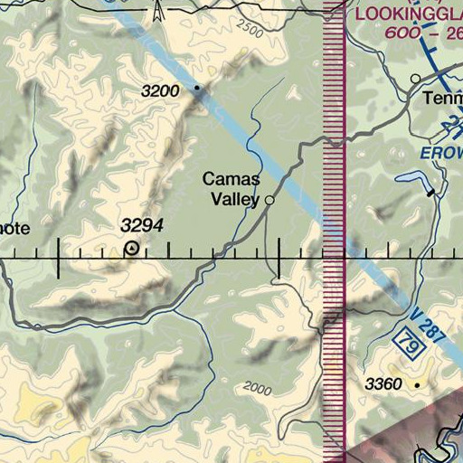 FAA VFR chart of Jim Belieu Creek, OR