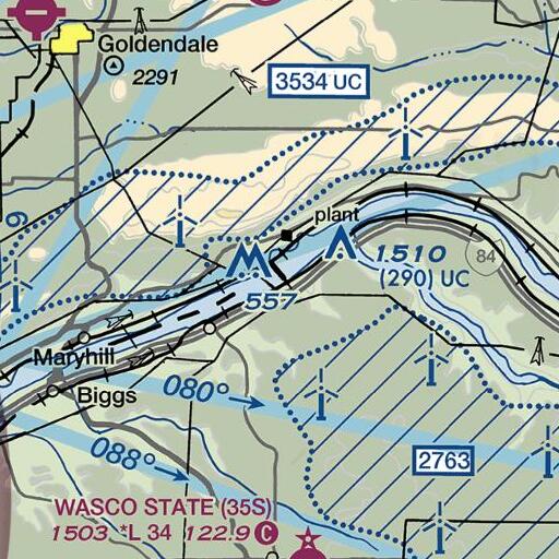 FAA VFR chart of John Day Dam, OR