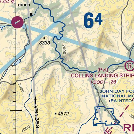 FAA VFR chart of Juniper Canyon, OR
