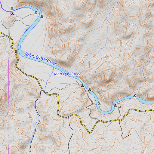 OpenTopoMap map of Juniper Canyon, OR