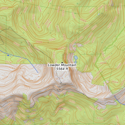 OpenTopoMap map of Lowder Mountain, OR