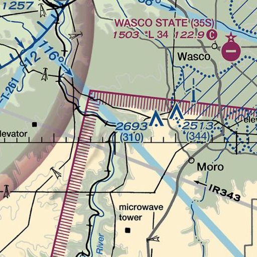 FAA VFR chart of Mays Canyon, OR