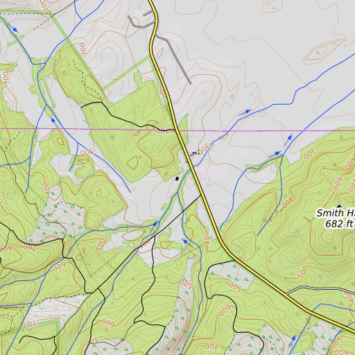 OpenTopoMap map of Middle Fork Berry Creek, OR