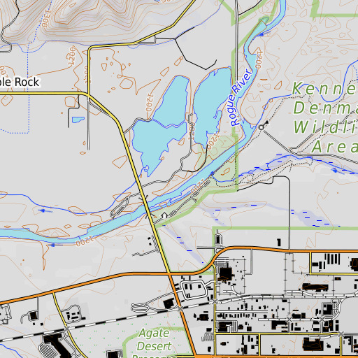 OpenTopoMap map of Military Slough, OR