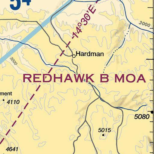 FAA VFR chart of Miller Canyon, OR