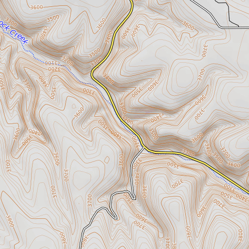 OpenTopoMap map of Miller Canyon, OR