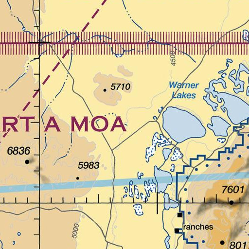 FAA VFR chart of Mulkey Wells Draw, OR