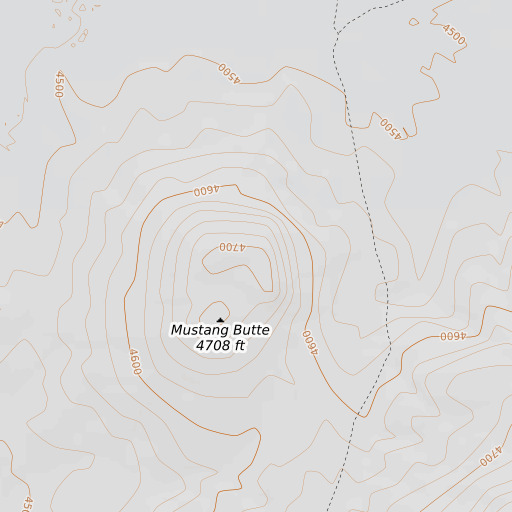 OpenTopoMap map of Mustang Butte, OR