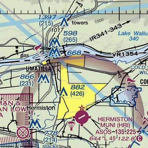 FAA VFR chart of OA Lateral, OR