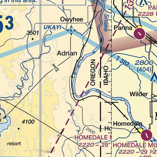 FAA VFR chart of Red Drain, OR