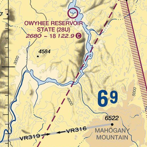 FAA VFR chart of Rooster Comb, OR
