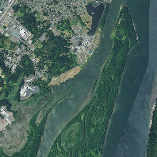Aerial imagery of Scappoose Creek, OR
