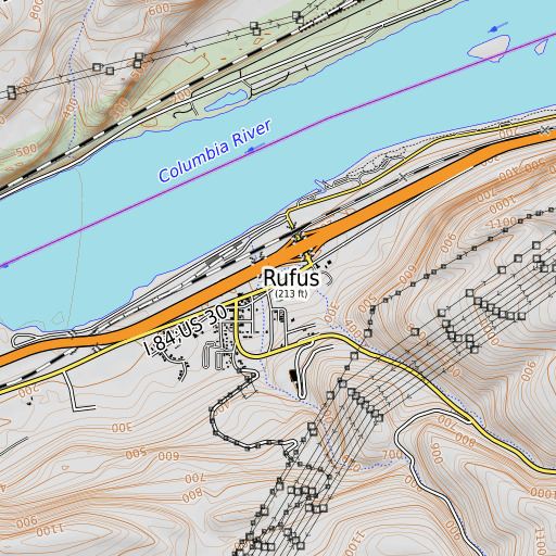 OpenTopoMap map of Scott Canyon, OR