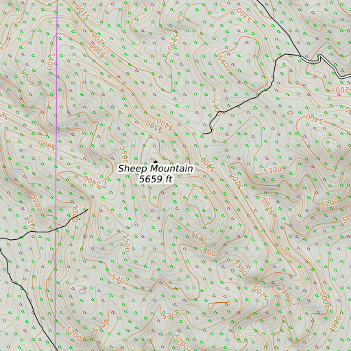OpenTopoMap map of Sheep Mountain, OR