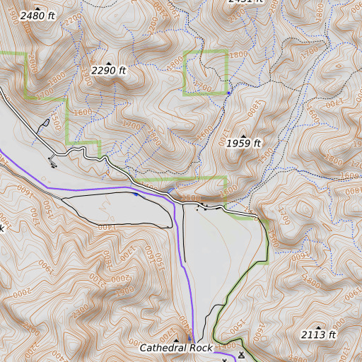 OpenTopoMap map of Spring Basin Canyon, OR