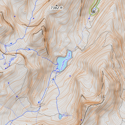 OpenTopoMap map of Strawberry Lake, OR