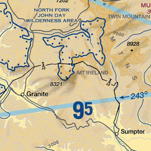 FAA VFR chart of Sunnybrook Mine, OR