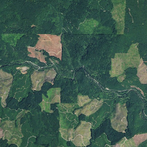 Aerial imagery of Sweet Home Creek, OR