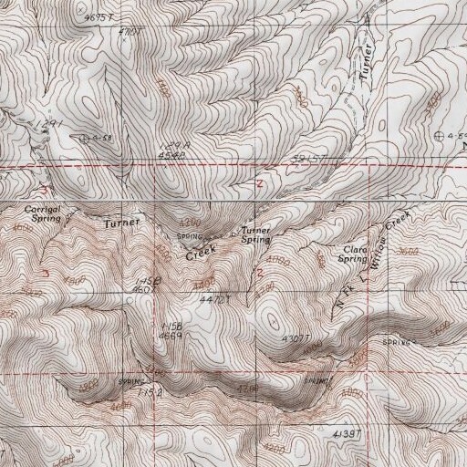 USGS 24K topo map of Turner Spring, OR