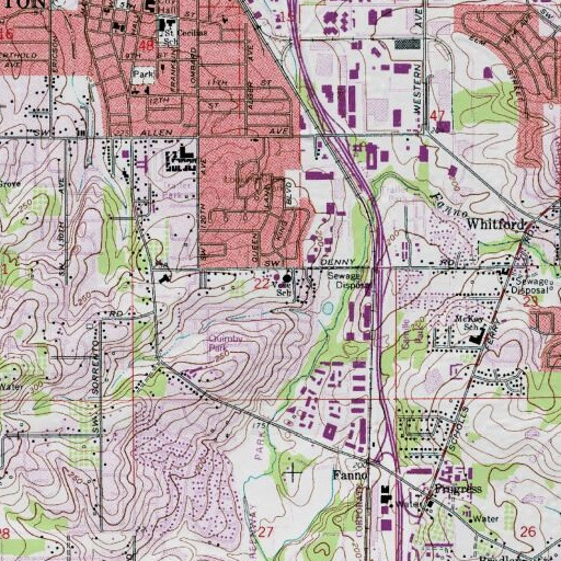 USGS 24K topo map of Vose Elementary School, OR