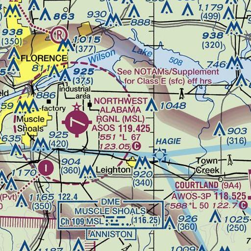 FAA VFR chart of Abernathy Bottom, AL