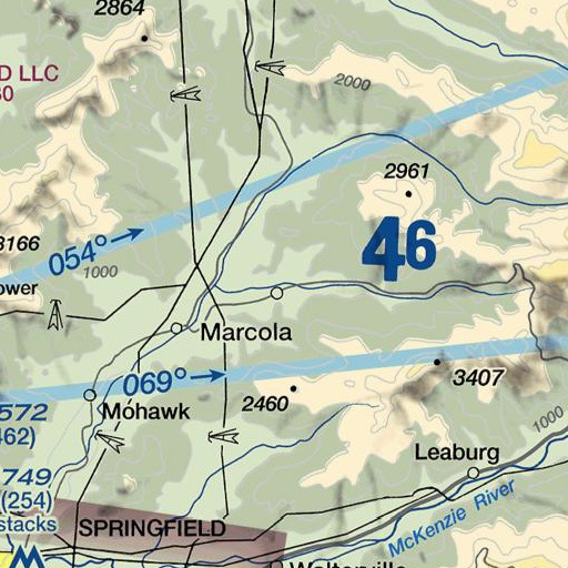 FAA VFR chart of Wolf Creek, OR