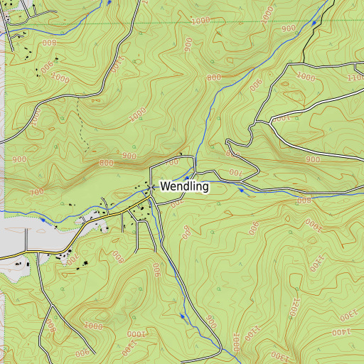 OpenTopoMap map of Wolf Creek, OR