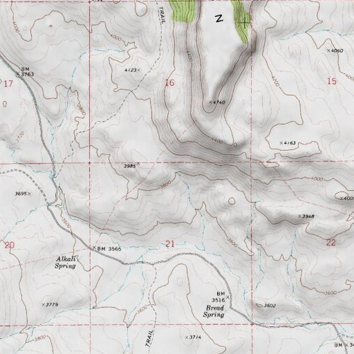 USGS 24K topo map of Summit Spring, OR