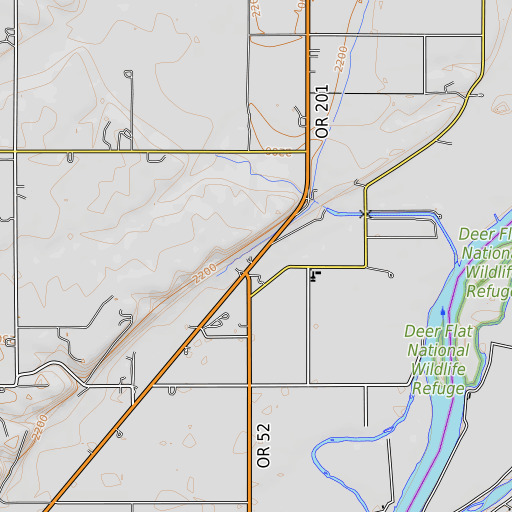 OpenTopoMap map of Payette Junction, OR
