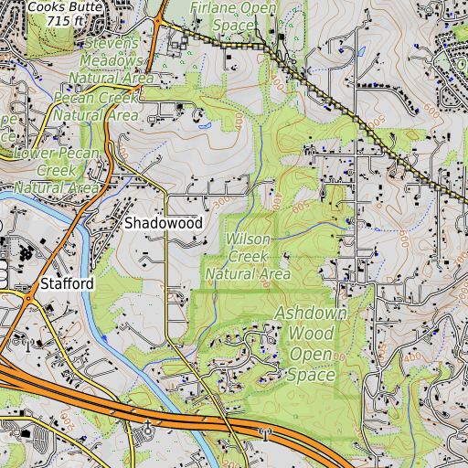 OpenTopoMap map of Shipley Creek, OR