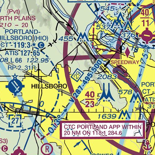 FAA VFR chart of Ward Creek, OR