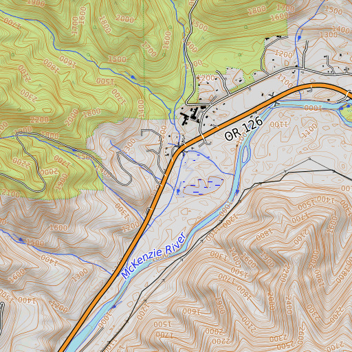 OpenTopoMap map of Fern Creek, OR