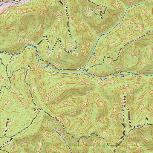 OpenTopoMap map of North Fork Fish Creek, OR