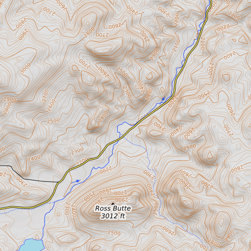OpenTopoMap map of Ross Creek, OR
