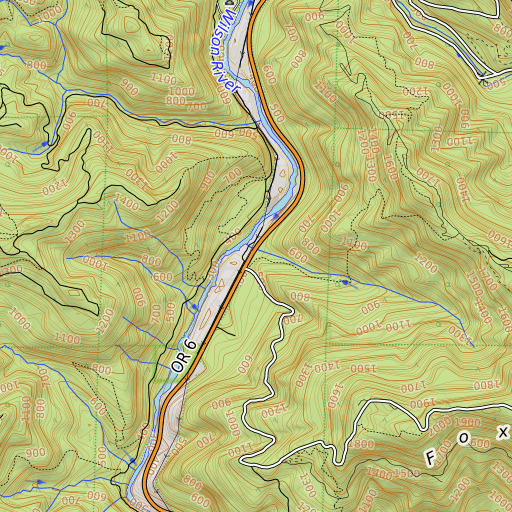 OpenTopoMap map of Hoyt Creek, OR