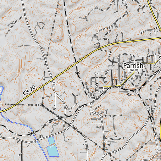 OpenTopoMap map of Artesian Hollow, AL